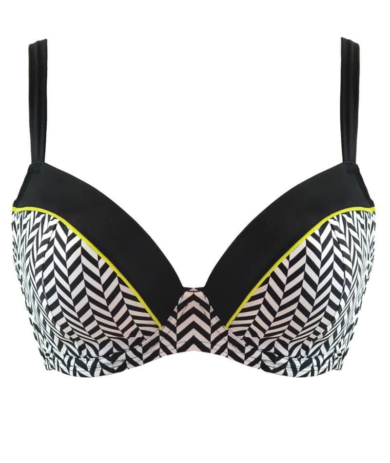 Curvy Kate Hypnotic Plunge Bikini Top - Monochrome/Olive Curvy Kate -  Scantilly has a broad range of high-quality products at affordable prices